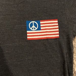 Rare Boyfriend Cropped Aviator Nation ☮️ 🇺🇸 T- Shirt